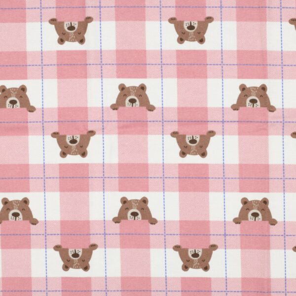 FLANELL RUTIGA BJÖRNAR ROSA FG 4