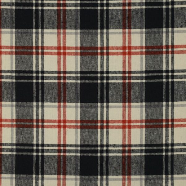 Flanell Fiskbensrutan garnfärgad marin/tegel fg 001