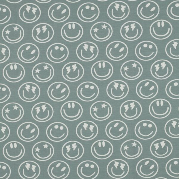 Bomullstrikå Smiley grågrön/off white fg 104