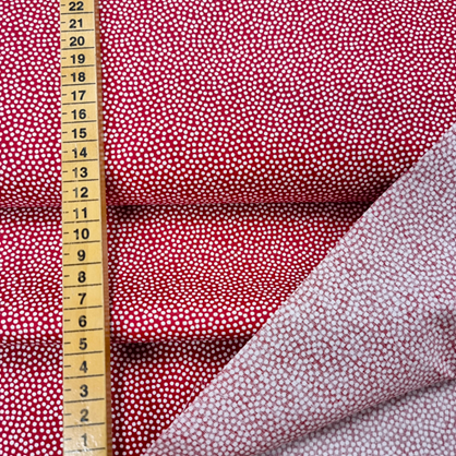 Bomullstyg Dotty röd/vit fg 338