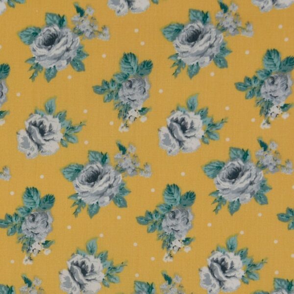 BOMULLSTYG ROSPRICK GUL/GRÖN/GRÅ FG 3014