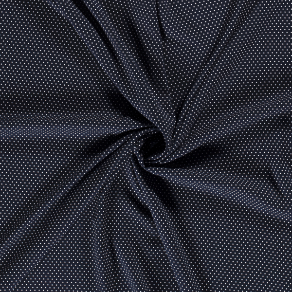 VISKOSPOPLIN SMÅPRICKIGT 2MM MARINBLÅ/VIT FG 3015