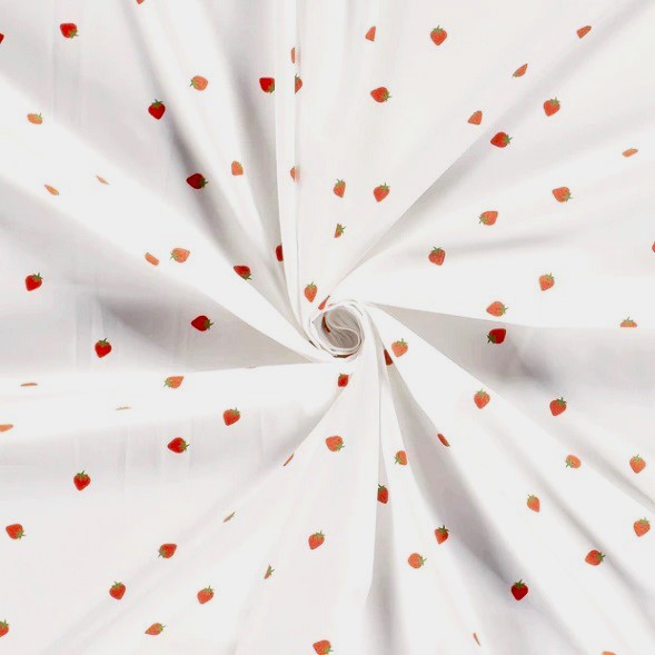 BOMULLSTYG JORDGUBBEN VIT/RÖD/GRÖN FG 50