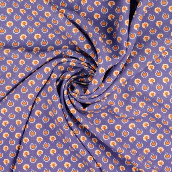 VISKOSPOPLIN BLOMDUTT BLÅLILA FG 5