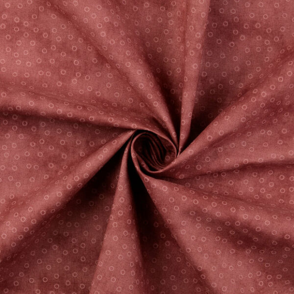 Bomullstyg Quilt-cirklar dimmig vinröd fg 5023