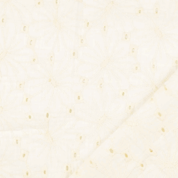 Brodyrmuslin Blomblad naturvit/off white fg 5004