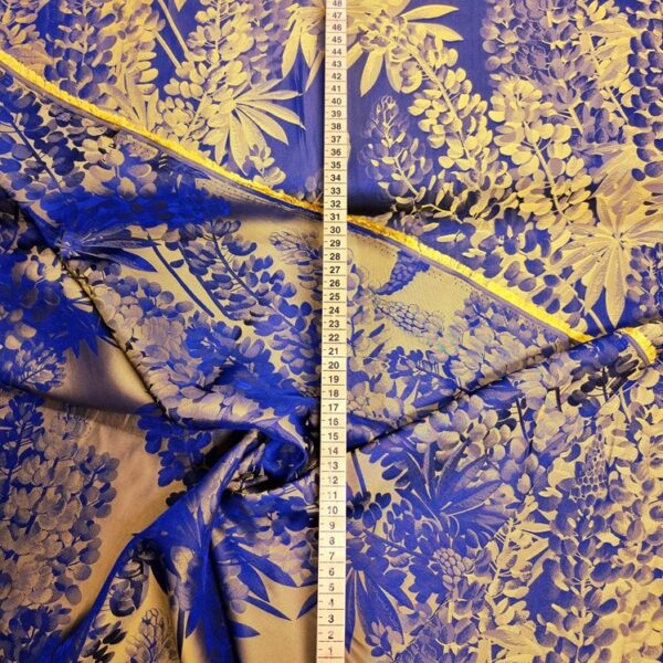 VISKOS JAQUARDFLÄRD LILABLÅ/GULDGUL FG 0803