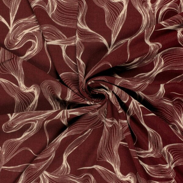Krinklad viskos Mjuka linjer Vinröd/natur fg 18