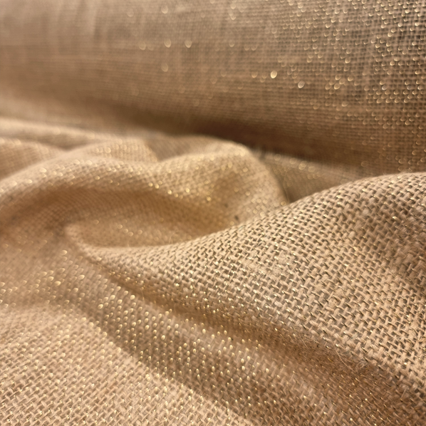 Juteväv Glittrande guld fg 1