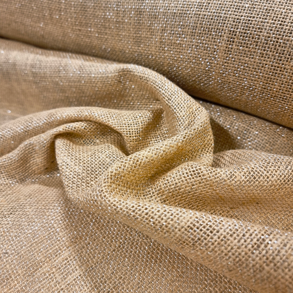 Juteväv Glittrande silver fg 2