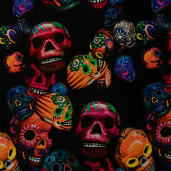 TRIKÅ FÄRGSTARKA DÖDSKALLAR SVART FG 690