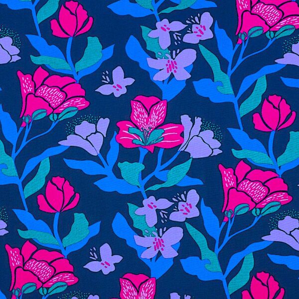 EcoVero-viskos Amira floral blå/rosa fg 2