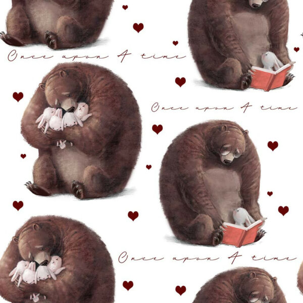 TRIKÅ BJÖRNKRAM VIT/BRUN