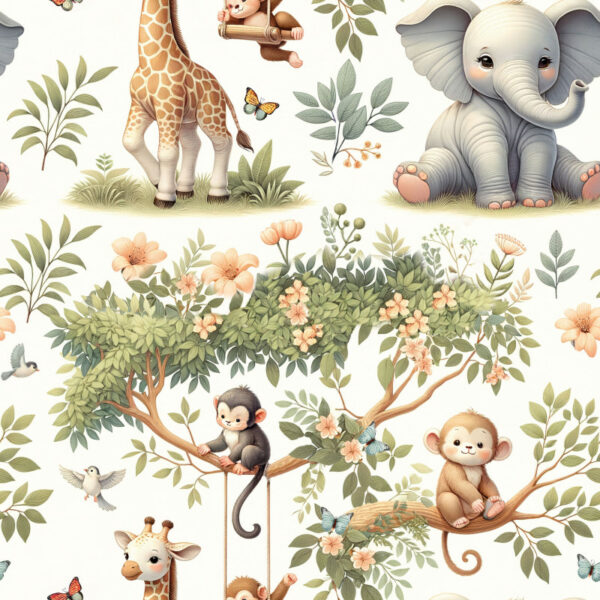 TRIKÅ EKO JUNGEL SWEETIES VIT/GRÖN