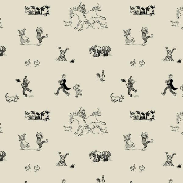 Trikå Emil i Lönneberga linnebeige/svart fg 1