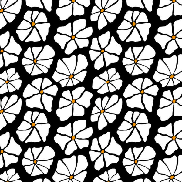 TRIKÅ EKO LILLA FLOATING FLOWERS SVART