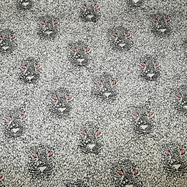 MÖNSTRAT MÖBELTYG JAQUARD LEOPARD SVART