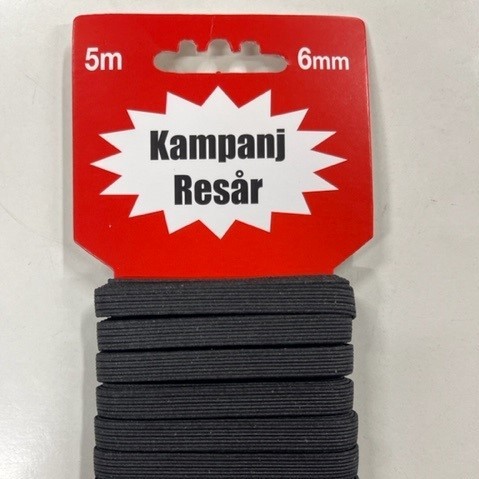 TILLBEHÖR RESÅR 6MM SVART 5M