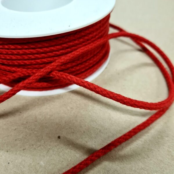 TILLBEHÖR BOMULLSSNODD 4MM KLARRÖD FG 441