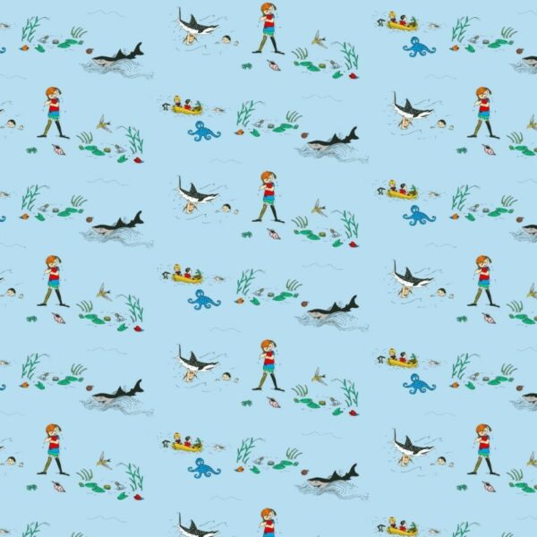 Trikå Pippi i Söderhavet ljusblå/grön fg 1