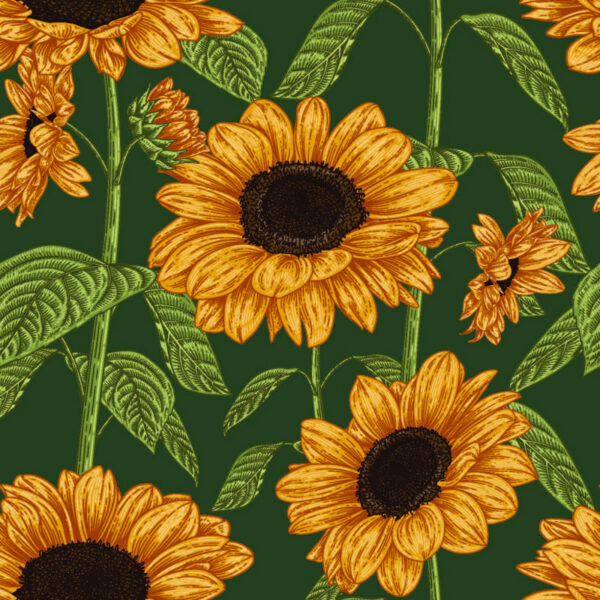 TRIKÅ EKO SOLROSOR GRÖN/GUL