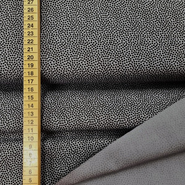 Bomullstyg Dotty mörkgrå/svart fg 286