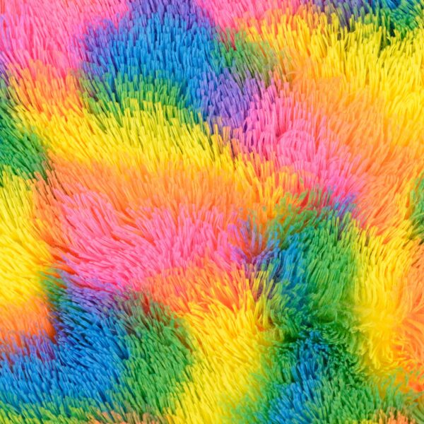 Fuskpäls Regnbågsfluff rosa/gul/multi fg 0801