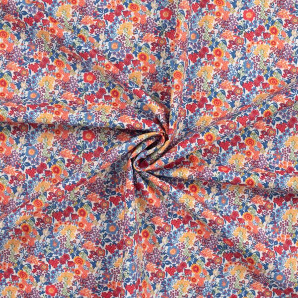 Lyx-volie Brittiska blommor blå/orange fg 15