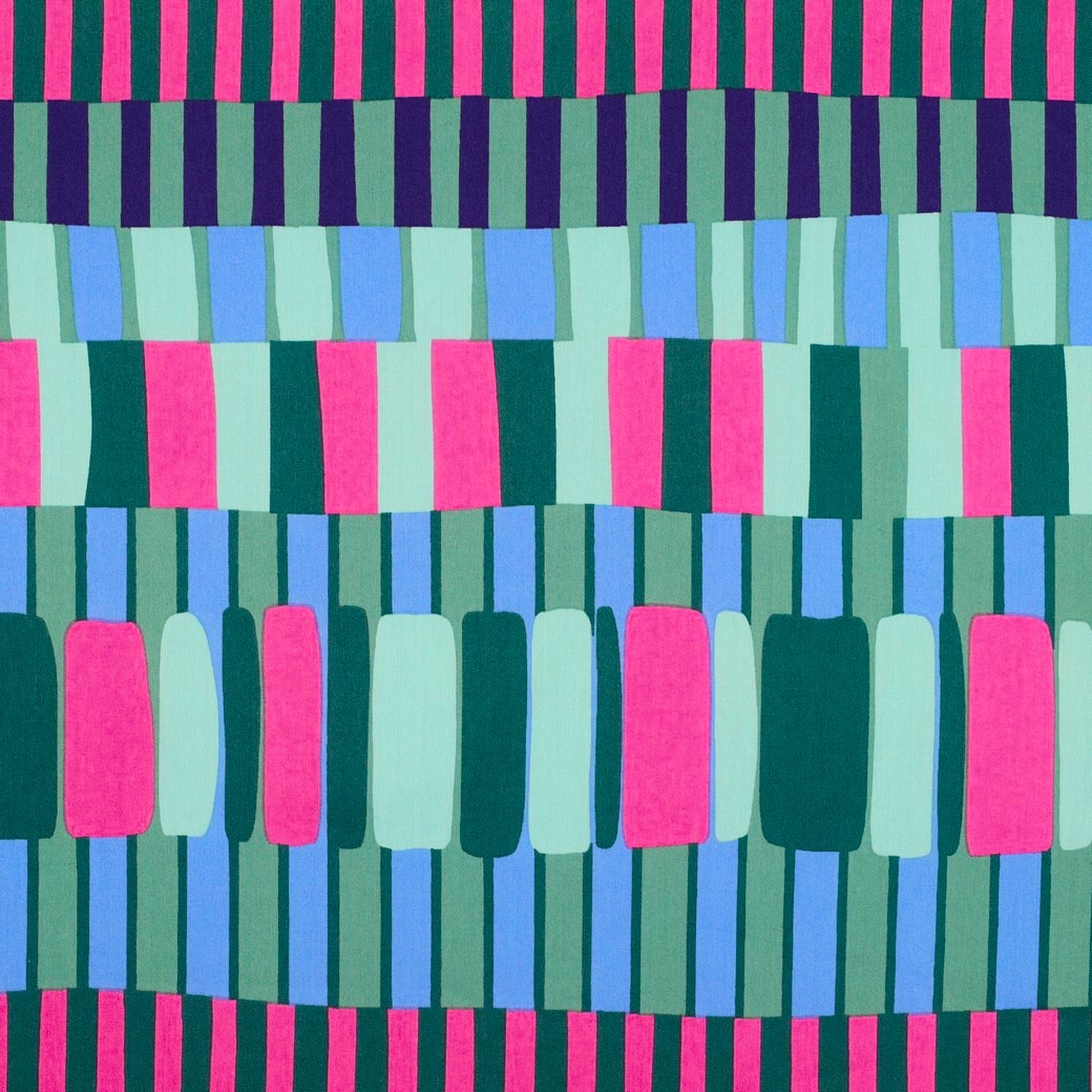 Bomull/viskos Randkollektivet grön/rosa fg 4