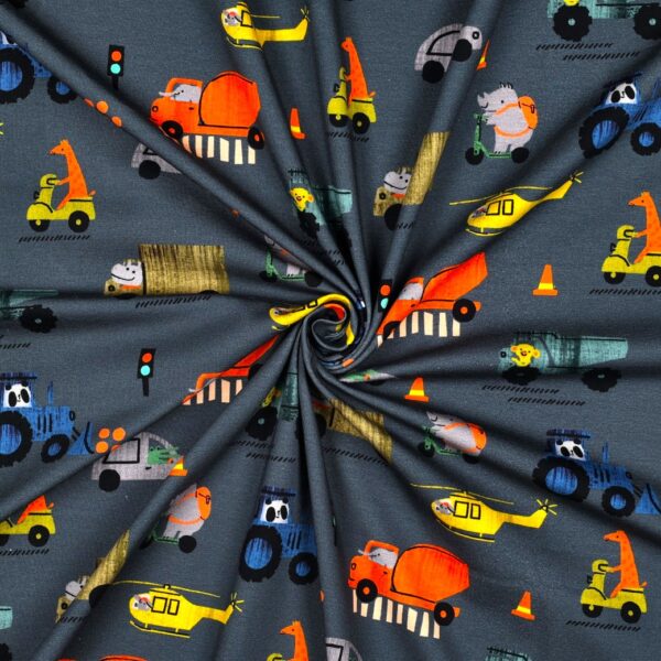 Bomullstrikå Tut, tut! Gråblå/orange fg 5