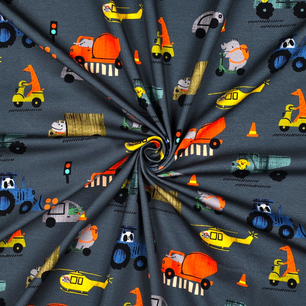 Bomullstrikå Tut, tut! Gråblå/orange fg 5