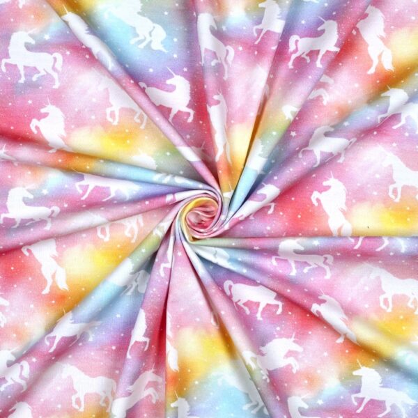 Bomullstrikå Rainbow unicorn pastell fg 6