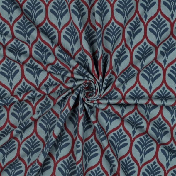 Bomullstrikå Allmoge dalablå/vinröd fg 6