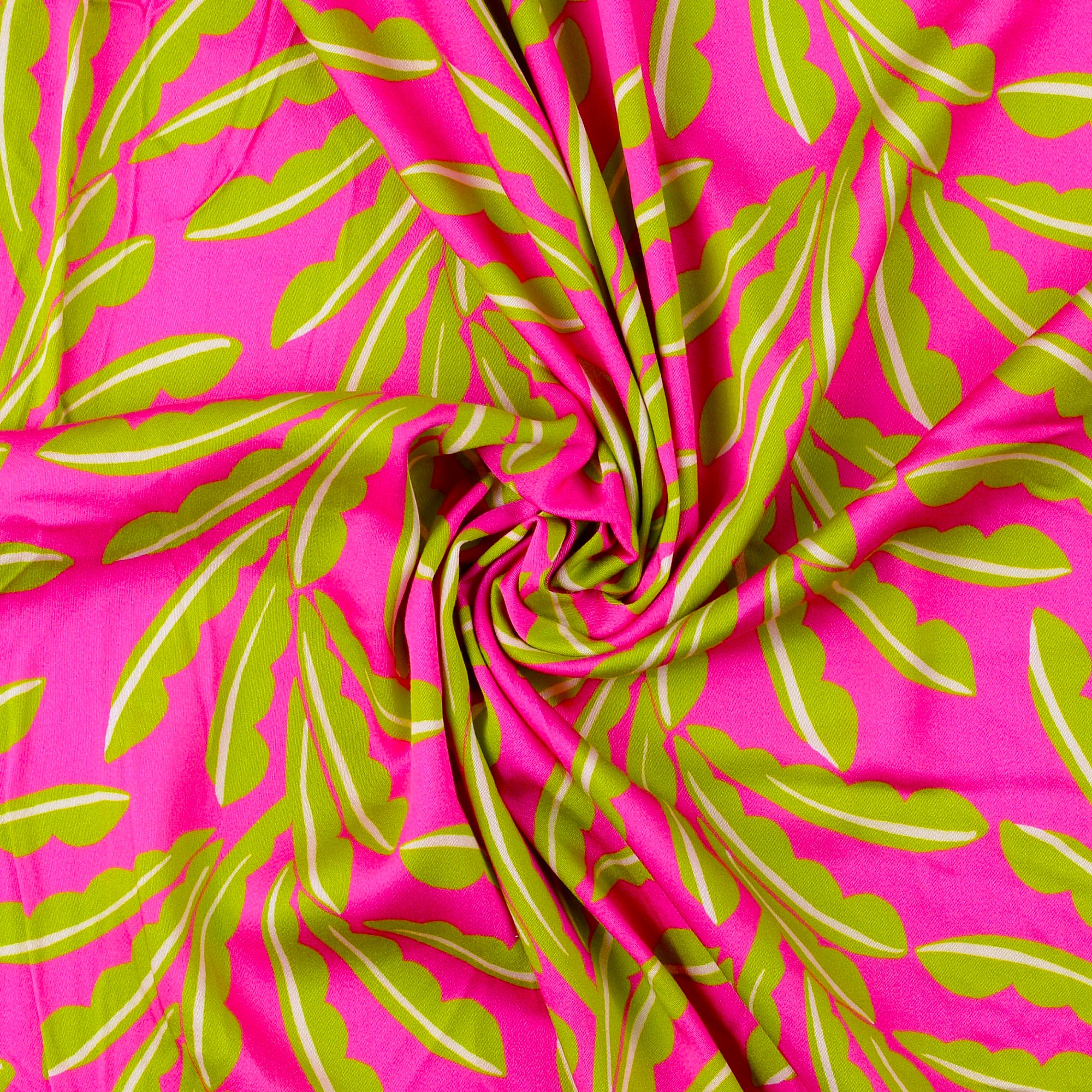 Viskossatin Ibiza cerise/grön fg 9