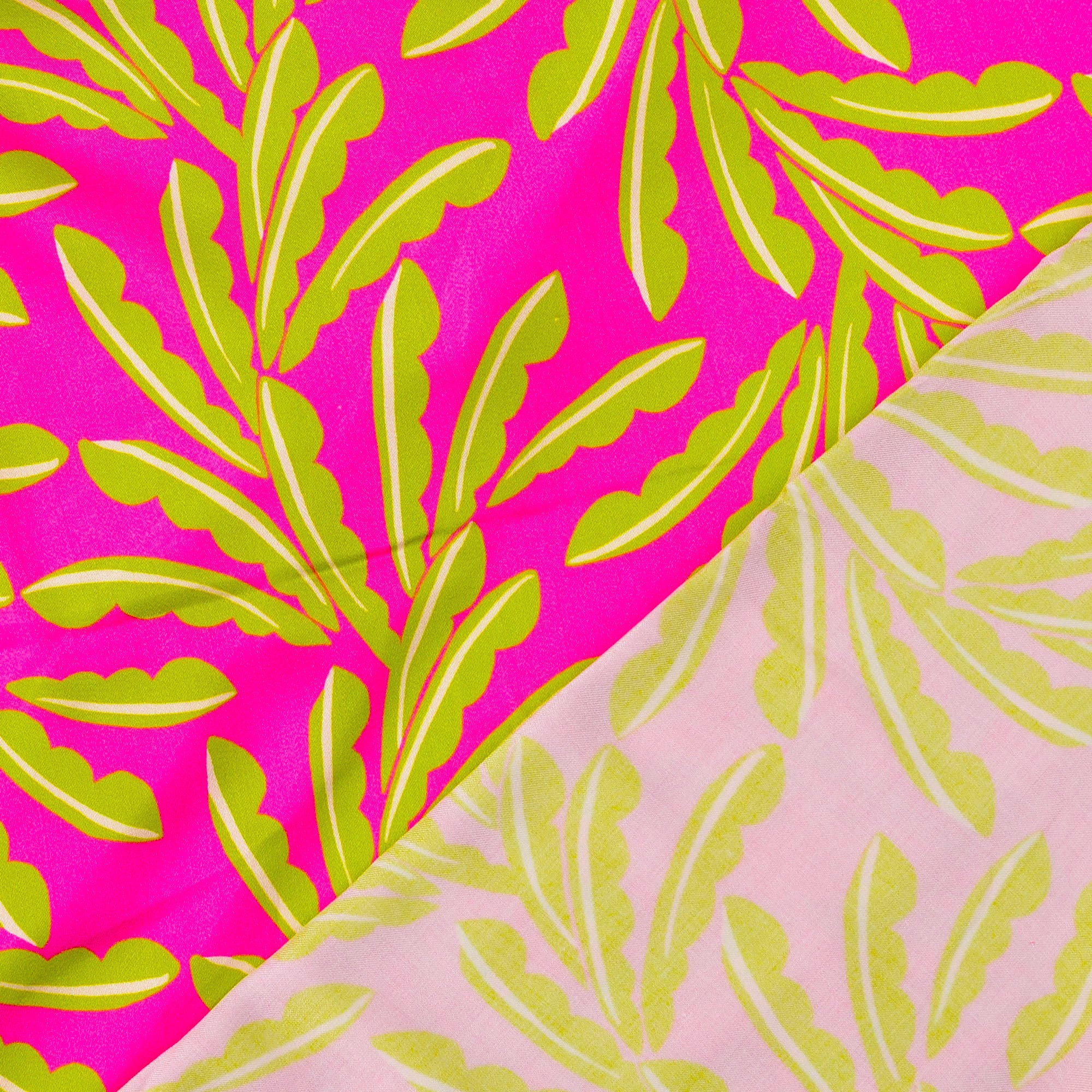 Viskossatin Ibiza cerise/grön fg 9 - Bild 3