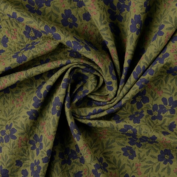 Bomullstyg Cottage Stor grön/blå fg 5031