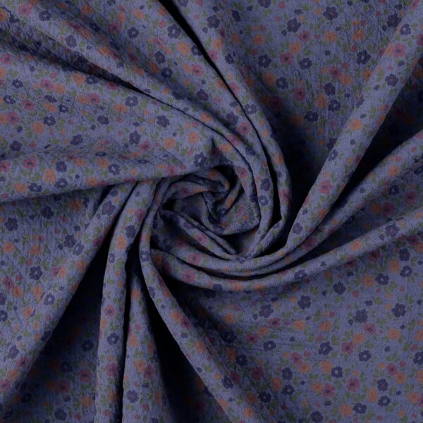 Bomullstyg Cottage Multi blå/grön fg 5028