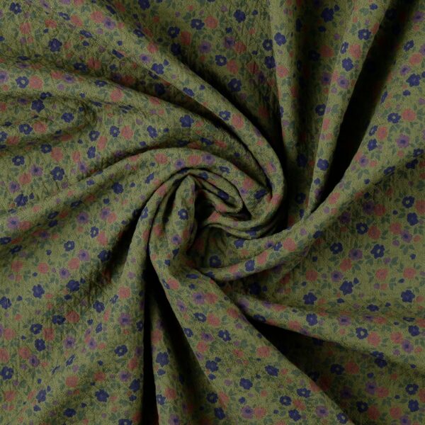 Bomullstyg Cottage Multi grön/blå fg 5031