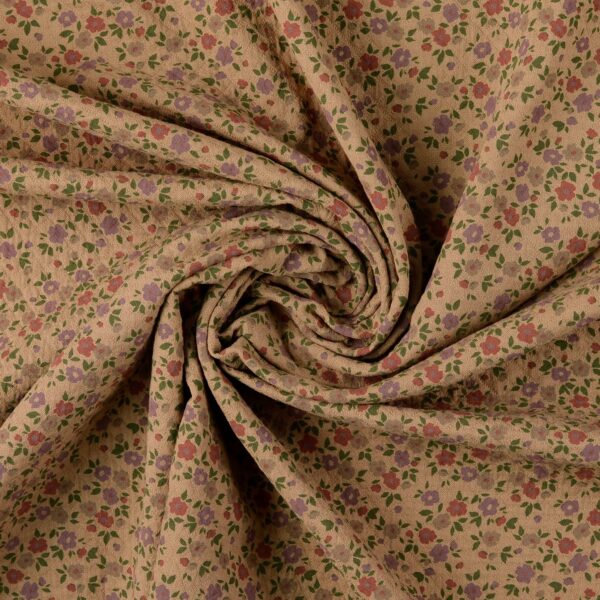 Bomullstyg Cottage Multi beige/grön fg 6005