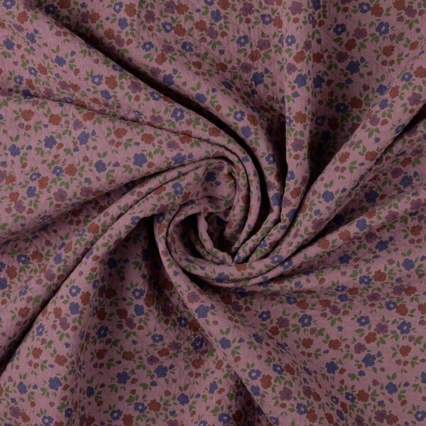 Bomullstyg Cottage Multi rosa/grön fg 7016