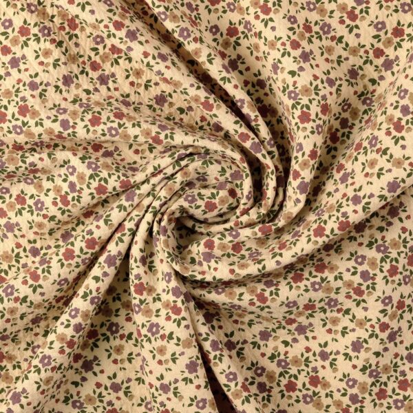 Bomullstyg Cottage Multi cremé/grön fg 8004