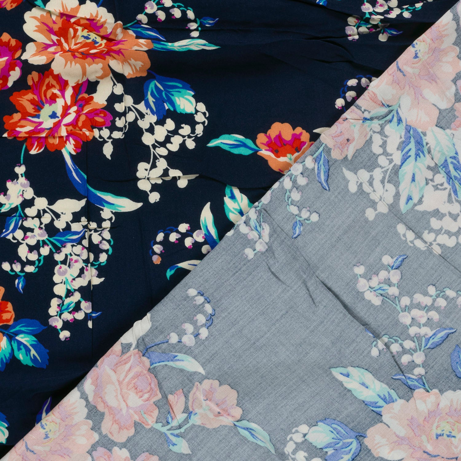 Bambuviskos Blomprakt marinblå/korall fg 8 - Bild 2