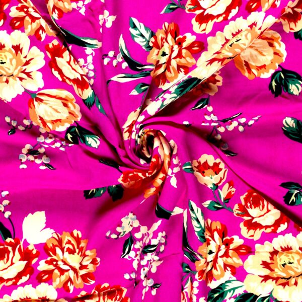 Bambuviskos Blomprakt cerise/aprikos fg 17