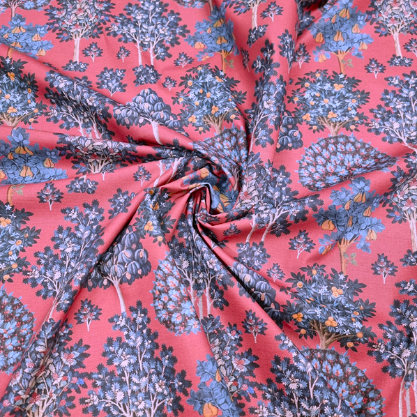 Gardintyg Frukträdgården hallonrost/blå fg 2