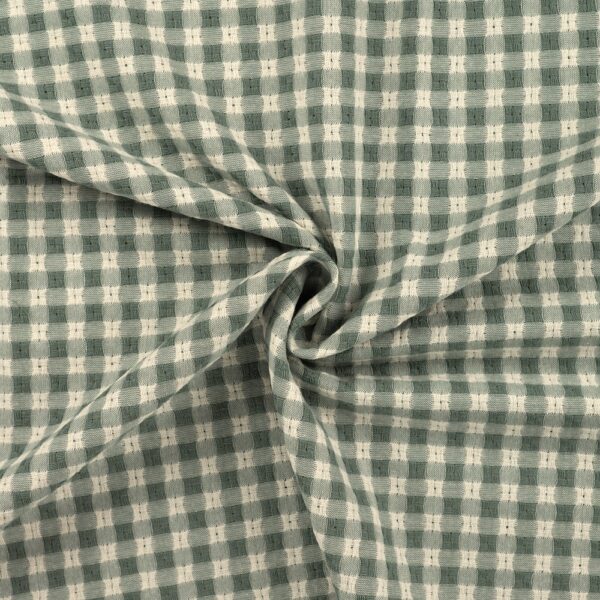 Bomullstyg Sommarvind dimgrön/vit fg 230